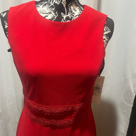 Calvin Klein Red Peplum Sheath Dress - Picture 3 of 8